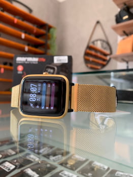 Relógio Smartwatch Mormaii Life GPS Dourado Milanesa Digital á Prova D'água MOLIFEGAF/7D