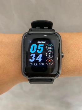 Relógio SmartWatch Mormaii Life Preto Esportivo digital a prova d'água MOLIFEAB/8P