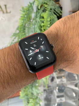Relógio Smartwatch Technos Connect MAX Preto e Vermelho Troca Pulseira Inteligente Prova D'água TMAXAA/5P