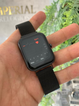 Relógio Smartwatch Technos Connect MAX Preto e Vermelho Troca Pulseira Inteligente Prova D'água TMAXAA/5P